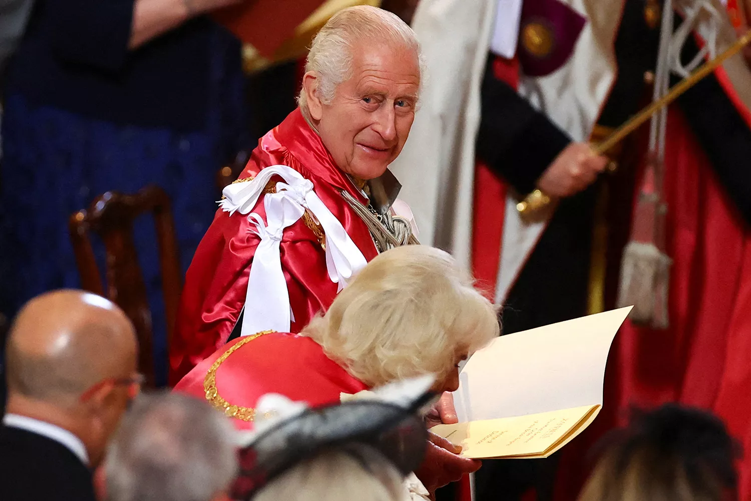 King Charles III and Britain's Queen Camilla attend a Service of Dedication for the Order of the British Empire, at St Paul's Cathedral